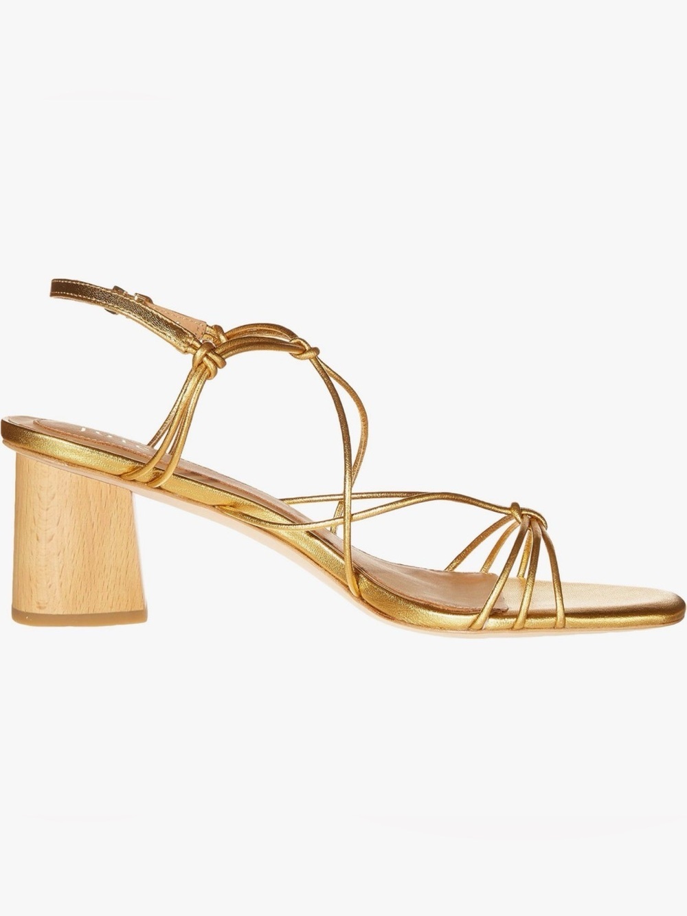 Joie Metallic Gold Strappy Block Heel Sandal